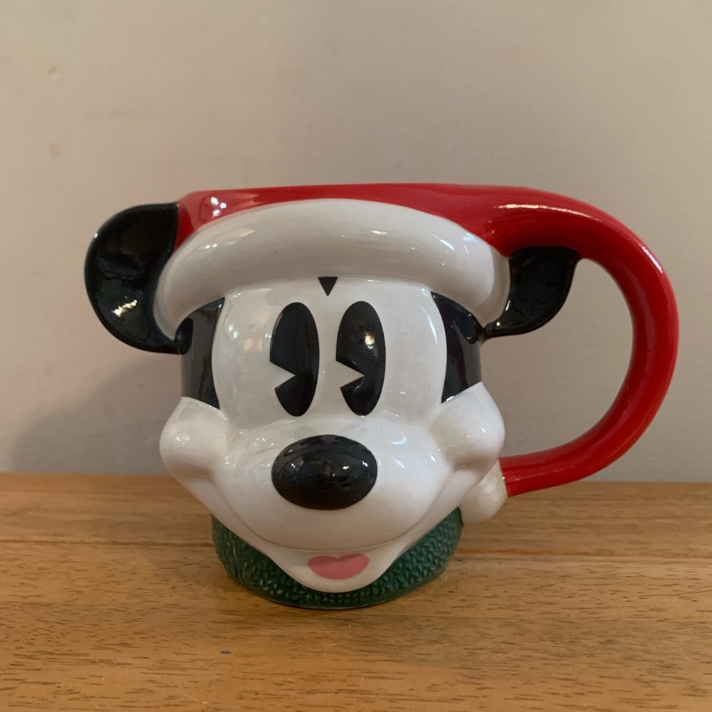 Disney Parks Christmas Mickey Mouse Figural Mug NEW